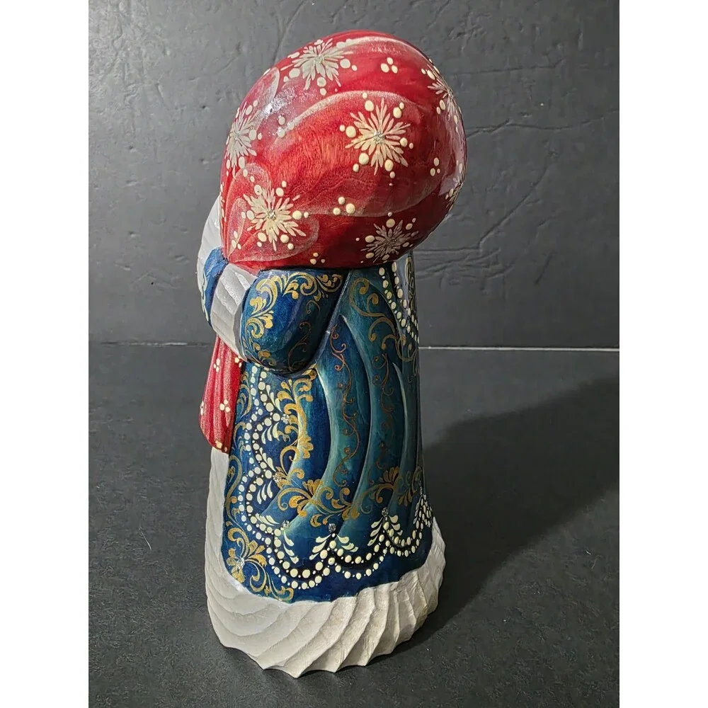 Vintage Hand Carved & Painted Russian Ded Moroz (Santa) Folk Art